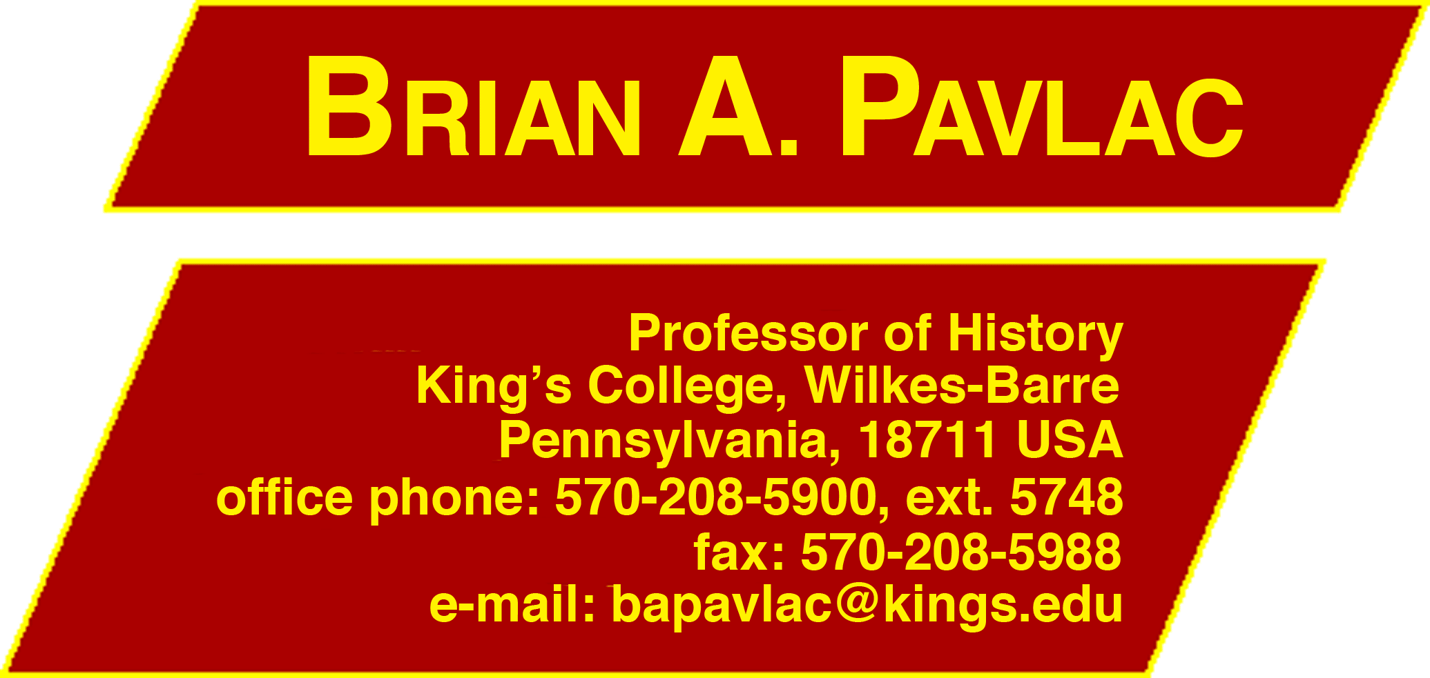 title and link to brian pavlac's academic homepage